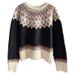 girl 2024 Autumn Winter New Vintage Jacquard Knit Women Loose Casual Top Fashion Long Sleeve Color Block Sweater Christmas_ecoleips.com