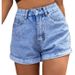 2025s Summer New Women's Denim Shorts 2025 High Waist Slimming Wide Leg Pants_ecoleips.com
