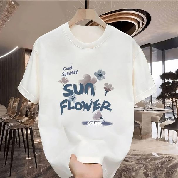 New Cotton Fashion Sense Printing Short-sleeved T-shirt Unisex Men Summer Tide Loose Hundred Tops_ecoleips.com
