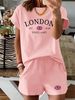 Women’s 2 Piece Outfit Set – Oversized Graphic T-Shirt And Biker Shorts Matching Set, Casual Summer Lounge Tracksuit For Daily Wear-335_ecoleips.com