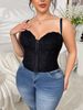 Plus Size Push Up Lingerie Bra Camisole Versatile Button Down Lace Fishtail Sexy For Curvy Women_ecoleips.com