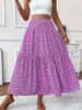 Versatile Slimming A-Line Maxi Skirt, Floral Printed Spliced Umbrella Skirt, High-End Women’s Skirt For Spring & Summer_ecoleips.com