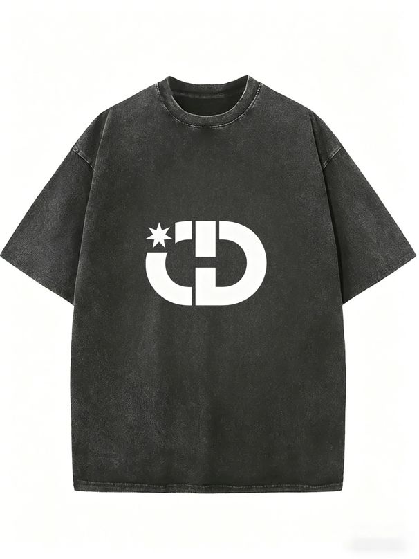 Casual Vintage Wash T-Shirt, Oversized Unisex Street Style Tee For Relaxed Everyday Outfits_ecoleips.com