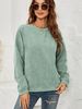 Women's Corduroy Sweatshirt Casual Round Neck Pullover_ecoleips.com