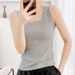 White Ribbed Camisole Women, Pure Cotton Fashionable Knitted Base Shirt, Anti-Exposure For Spring And Summer_ecoleips.com