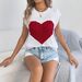 2026 Spring Summer Color-Block Heart Casual Loose Knit Sweater Valentine's Day Top Cross-Border Women's Fashion_ecoleips.com