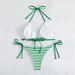 Women's Striped Bikini Set – Sexy Triangle Top & Adjustable Ties (Hot Spring & Beach Swimwear)_ecoleips.com