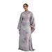 Women's Clothing Modest Abaya Dress High-Waisted Printed Maxi Dress – Flowy V-Neck Abstract Art Dress For City Strolls & Evening Soirées (M-L)_ecoleips.com