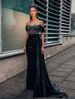 Women's Clothing Sexy Gold Sprinkled Banquet Dress Fishtail Slit Evening Dress_ecoleips.com