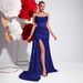 New Sequin Strapless Slim Fit Evening High Slit Model Runway Banquet Light Party Dress_ecoleips.com