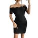Women's Off-Shoulder Slim Fit Bodycon Dress Elegant Style Summer New_ecoleips.com