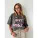 American Retro Short Sleeve T-Shirt For Women Summer Oversize Vintage Letter Print Washed 100% Cotton Top_ecoleips.com