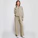 Aria Basics Aria Basics 2024 European And American Women's Two-Piece Zipper Sweatshirt Wide-Leg Sweatpants Casual Set For Women_ecoleips.com
