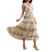 2025 Cross-Border European And American Foreign Trade Women's Bohemian Style Hollow Embroidered Waist-Cinching A-Line_ecoleips.com