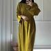 Muslim Fashion Casual Temperament Knitted Round Neck Pullover Puff Sleeve One Step Dress_ecoleips.com