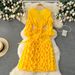 Women's Clothing High End Dress For Women With Three Dimensional Ruffle Design, Niche High End Exquisite Temperament, Super Fairy Long Skirt_ecoleips.com