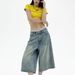 Women's Clothing Seven Point Wide Leg Jeans For Women Spring And Summer New High Waist Loose Slim Short Pants_ecoleips.com