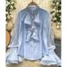 Women's Rhinestone Embellished Ruffled Collar Long Sleeved Blouse Elegant Chiffon Shirt Fitted Waist Autumn Style Sophisticated Top_ecoleips.com