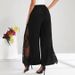 Spring/Summer High-Waisted Wide Leg Pants For Women Casual Trousers With Lace Trimmed Elegant_ecoleips.com