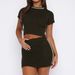 Beautiful Women's Sexy Exposed Navel Casual Tight Hip-wrapped Knitted Suit Skirt_ecoleips.com