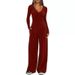 Women's Relaxed Wide-Leg Pants Set – Oversized T-Shirt & Flowy Trousers (XS-XL) – Polyester-Spandex Lounge Wear For Casual & Work From Home_ecoleips.com