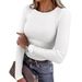 2025 Cross-Border Y2K European And American Fashion Women's Long Sleeve Ribbed Slim Fit New Top_ecoleips.com