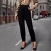 "Tailored Stretch Trousers With Button Accents – Slim-Fit Work Pants With Slant Pockets (Black/Navy/Khaki, S-XXL, Euro-US Office Chic)"_ecoleips.com
