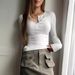 Women’s Clothing New Supply Of Half Button Thread Long Sleeve T Shirt Sexy Hot Girl Slim Outer Wear Women's Clothing_ecoleips.com