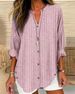 Women's Clothing Autumn And Winter New Casual Fashion Button Striped Long Sleeved Solid Color Shirt_ecoleips.com