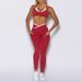 High Waisted Sports Yoga Pants Hip Lifting Fitness Pilates Halter Neck Bra Set Women's Clothing European American Style_ecoleips.com