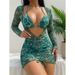 Women's Clothing Women's Sexy Slimming Swimsuit Popular Three Piece Set With Cover Up Bikini Quick-Dry Polyester, Modest Coverage_ecoleips.com