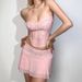 Sexy Solid Color Wrap Top Vest High Waist Bodycon Short Skirt Set Women's Fashion Trendy Outfit For Party And Nightclub_ecoleips.com