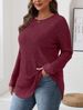 Women's Loose High Low Hem Top round Neck Cross Border Fashion Autumn Clothing European And American Style_ecoleips.com