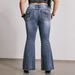 Women's Butterfly Studded Flared Jeans Dark Blue Washed Distressed Vintage plus Size Clothes Factory Direct Wholesale_ecoleips.com