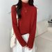 girl 2025 Autumn Winter New Korean Style Lazy Loose Versatile Half Turtleneck Soft Thickened Inner Knitted Sweater For Women_ecoleips.com