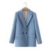 Women's Spring Autumn Fashion Two Button Suit Jacket For Business Commuting Temperament Blazer_ecoleips.com
