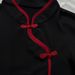 Chinese Style Spicy Short Sleeve Top for Women Retro Color Block Stand Collar Fold Button Cheongsam Black Red Summer Everyday Wear_ecoleips.com