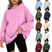 Oversized Fleece-Lined Hooded Sweatshirt - Women's Cozy Pullover With Drop Shoulder For Streetwear & Loungewear_ecoleips.com