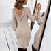2026 Cross-Border Women's Fashion European And American Style Sexy Backless Patchwork Lace Waist-Cinching Bodycon_ecoleips.com