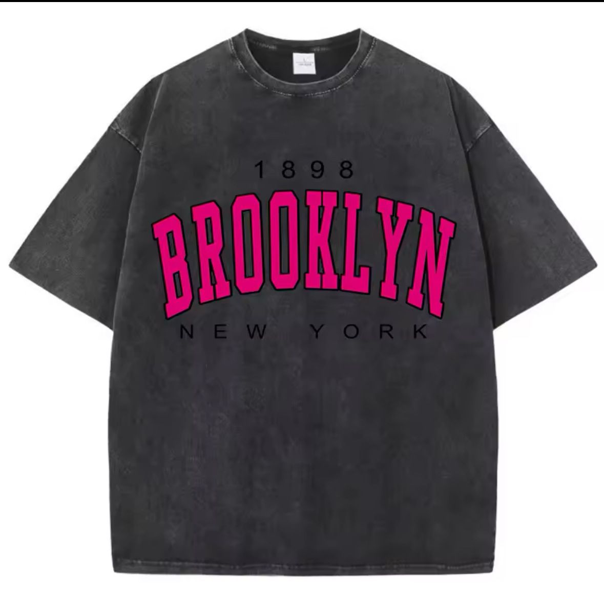 Women's Heavyweight Distressed T-Shirt 220g Pure Cotton Short Sleeve Batik Washed Anime Style Loose Oversized Top_ecoleips.com