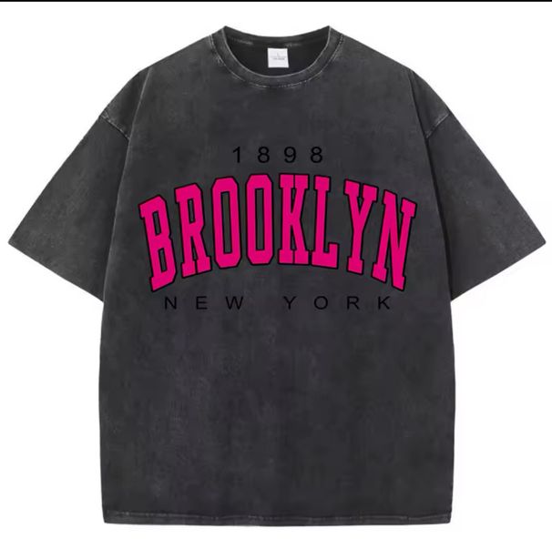 Women's Heavyweight Distressed T-Shirt 220g Pure Cotton Short Sleeve Batik Washed Anime Style Loose Oversized Top_ecoleips.com
