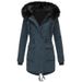 Women's Winter Fleece-Lined Parka Coat With Thickened Cotton, Faux Fur Collar, Flared Hem, Long Sleeve Casual Outerwear_ecoleips.com