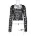 2025 Winter New Fashion Sexy Hot Girl Sheer Slim Lace Long Sleeve Top Wholesale_ecoleips.com