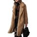 Double-Faced Fleece Coat – Oversized Longline Trench Coat For Women | Reversible Collar | Pure Color | S-3XL_ecoleips.com