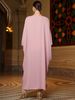Pink & Green Beaded Embroidered Cape Batwing Tunic - Boho Chic Maxi Dress With Floral Detailing (One Size Fits Most)_ecoleips.com