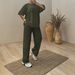 Women's Casual Two-Piece Set: Solid Color Top With High-Waisted Straight-Leg Pants For Everyday Elegance_ecoleips.com