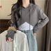 irregular Hooded Sweatshirt Women, Spring Autumn Thin Short Long-sleeve Top And Vest Two-piece Set,_ecoleips.com