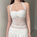 European And American Style Summer Ruched Chest Halter Lace Vest Sexy Backless Slim Fit Versatile Slimming Camisole For_ecoleips.com