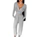 Women's Clothing Women's Trendy Casual V Neck Wide Leg Pocket Trousers Autumn Winter Short Slim Fit Sexy Style Suit_ecoleips.com