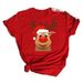 European And American Cross-border Foreign Trade Women's Clothing Christmas Merry Round Neck Printed Ladies Short Sleeve_ecoleips.com